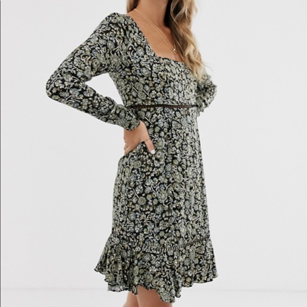 Free People black combo dress